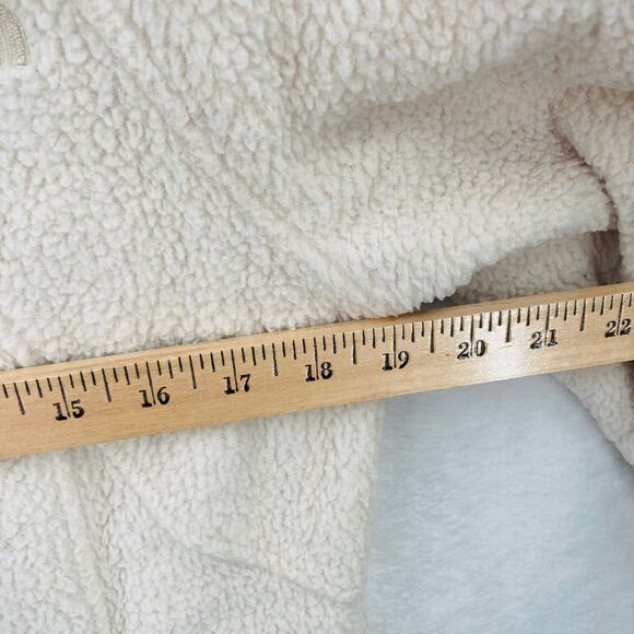 The North Face Fleece Hoodie Womens Medium Beige Sherpa Sweatshirt - Picture 6 of 11